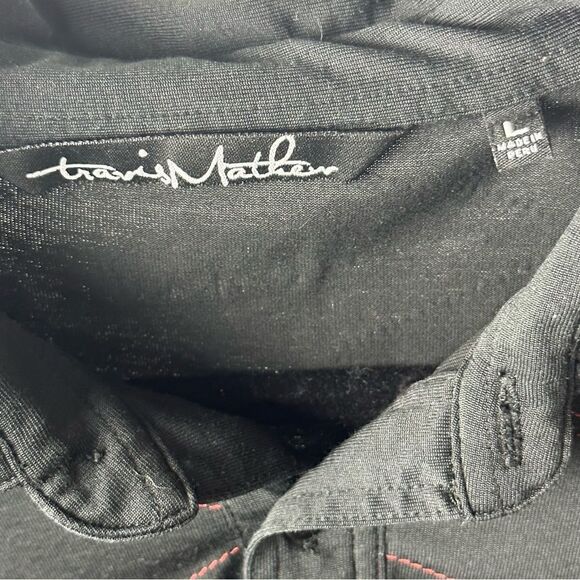 TRAVIS MATHEW Men's Black Collared Golf Polo Pima Cotton sz L - Picture 4 of 7
